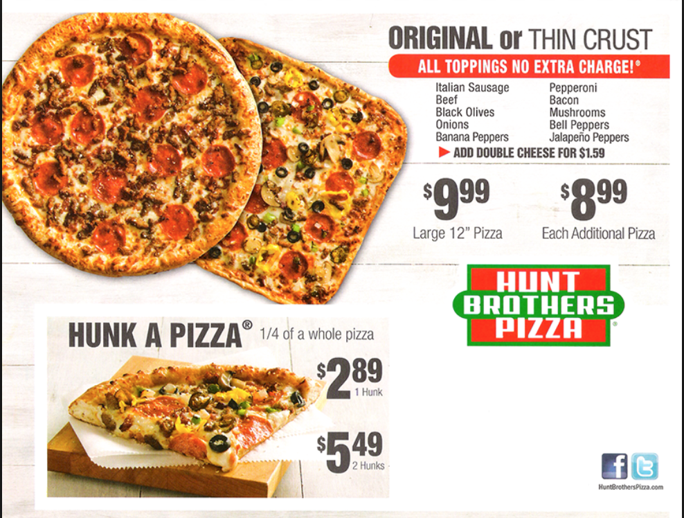 Hunt's Pizza | 315 East St N, Talladega, AL 35160, USA