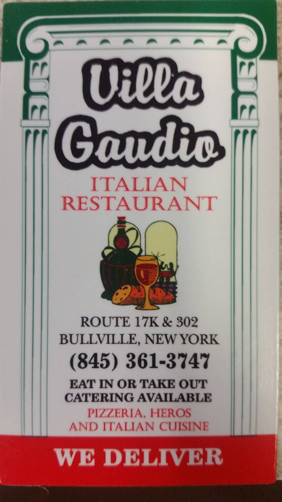 Villa Gaudio of Bullville Inc | restaurant | NY-17K, Bullville, NY 10915, USA | 8453613747 OR +1 845-361-3747