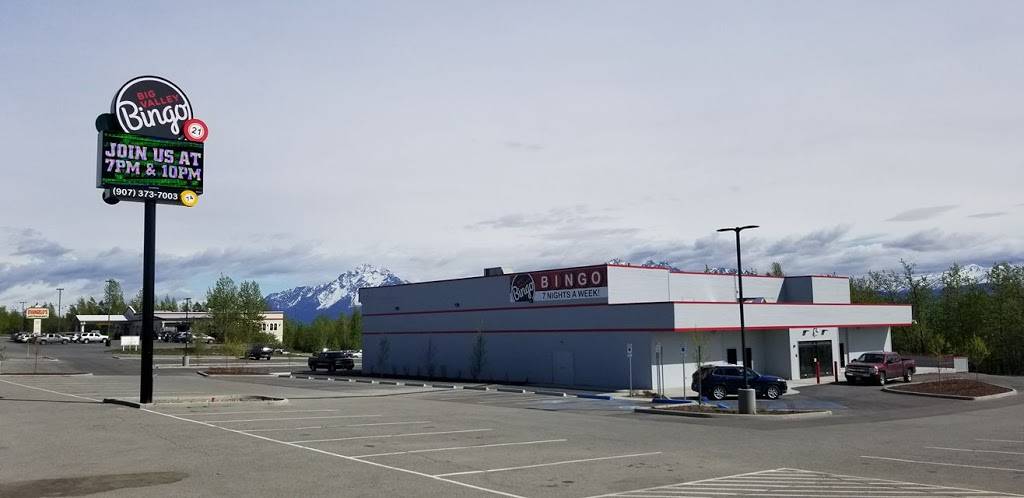 Big Valley Bingo | meal takeaway | 2431 E Old Matanuska Rd, Wasilla, AK 99654, USA | 9073737003 OR +1 907-373-7003