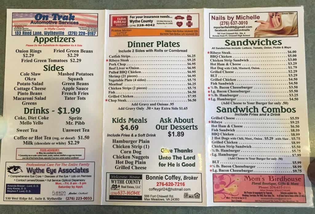 Judys Family Diner | restaurant | 2606 E Lee Hwy, Wytheville, VA 24382, USA | 2766371239 OR +1 276-637-1239